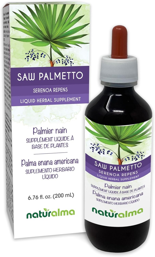 Naturalma Saw Palmetto (Serenoa repens or Sabal serrulata) Fruit Alcohol-Free Tincture - 6.76 fl oz Liquid Extract in Drops - Herbal Supplement - Vegan 2