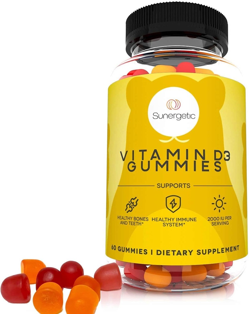 Premium Vitamin D3 Gummies – Powerful Vitamin D Gummies to Support Healthy Bones, Mood & Immune System – 2000 IU of Vitamin D3 per Serving – 60 D3 Gummies 6