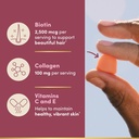 Nature's Bounty Optimal Solutions Hair, Skin and Nails Collagen Pectin Gummies, 100 mg Collagen and 2,500 mcg Biotin Per Serving, No Stick Gummy, Tropical Citrus Flavor, 200 ct, 100 Total Servings 5