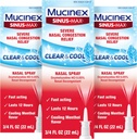 Mucinex Sinus-Max Nasal Spray Decongestant, 12 Hour Over-The-Counter Medication Nose Spray for Sinus Relief, Nasal Decongestants for Adults, Cooling Menthol, 0.75 Fl Oz (Pack of 3) 2
