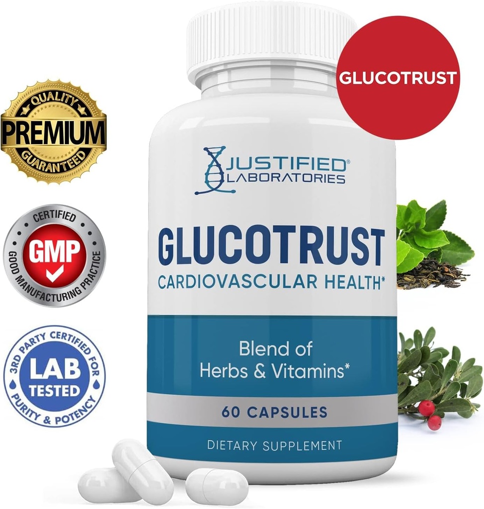 Justified Laboratories (5 Pack Glucotrust Advanced Formula Supplement Pills 300 Capsules 4