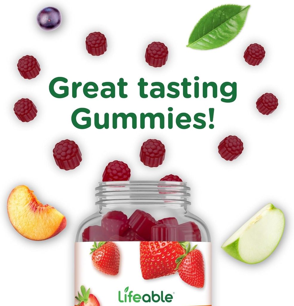 Lifeable Multivitamin for Men Gummies | VIT A, C, D, E, B1, B2, Niacin, B5, B6, Folate, B12, Biotin, Iodine, Zinc, Chromium, Ginseng, Lycopene, Inositol | Mens Multivitamins Gummies | 90 Gummies 5