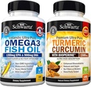 Triple Strength Omega 3 Fish Oil Softgels (2 Month Supply) Plus Turmeric Curcumin with Black Pepper Extract 1500mg Complex (2 Month Supply) 2