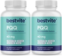 BESTVITE PQQ 40mg (Pyrroloquinoline Quinone) (120 Vegetarian Capsules) (60 x 2) - No Stearates - Vegan - Non GMO - Gluten Free 2