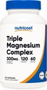 Nutricost Triple Magnesium Complex (300mg, 120 Capsules) - from Di-Magnesium Malate, Bisglycinate and Citrate, 60 Servings 2