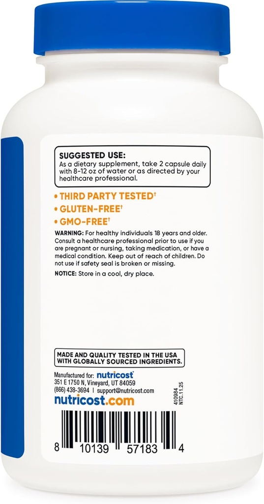 Nutricost Triple Magnesium Complex (300mg, 120 Capsules) - from Di-Magnesium Malate, Bisglycinate and Citrate, 60 Servings 5