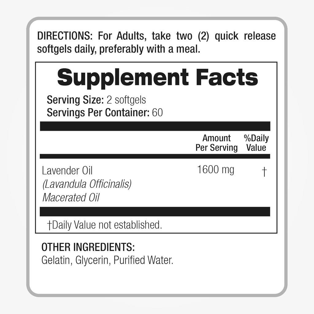FITO MEDIC'S Lab | Lavender Pills |120 Soft gels | 1600 mg | Better Absorption | Lavender Extract | Lavanda | Lavender | Lavender Capsules, Lavender Oil 5