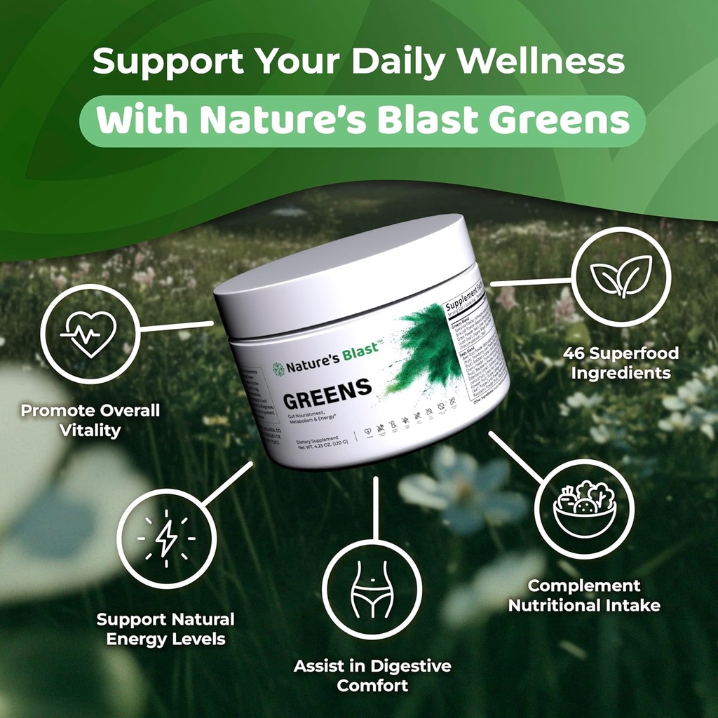 Greens Superfood Powder - 46 Superfoods, Probiotics & Enzymes for Gut Health, Metabolism & Energy - Vegan Green Powder Blend, 1 Bottle - 30 Servings 5