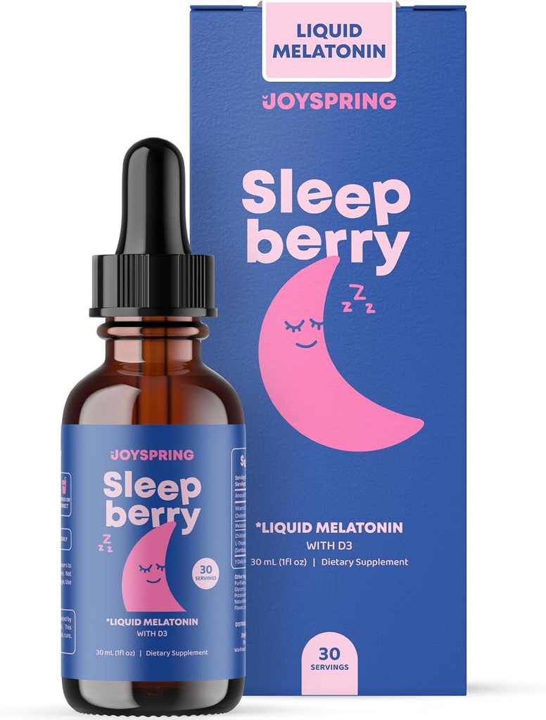 JoySpring SleepBerry Liquid Melatonin for Kids and Glutathione Liquid for Kids 3