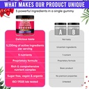 Adndale Creatine Monohydrate Gummies for Men & Women, 5000mg per Serving Creatine Supplement with Beta-Alanine, L-Citrulline & B12 - 75 Vegan Gummies. Sugar-Free 6