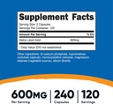 Nutricost Alpha Lipoic Acid 600mg, 240 Vegetarian Capsules - Gluten Free, Soy Free & Non-GMO, 120 Servings (2 Bottles) 3