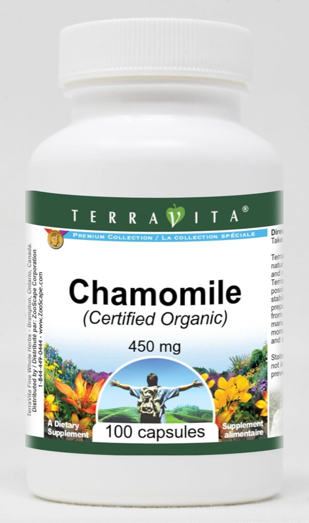Chamomile (Certified Organic) - 450 mg (100 Capsules, ZIN: 517605) 2