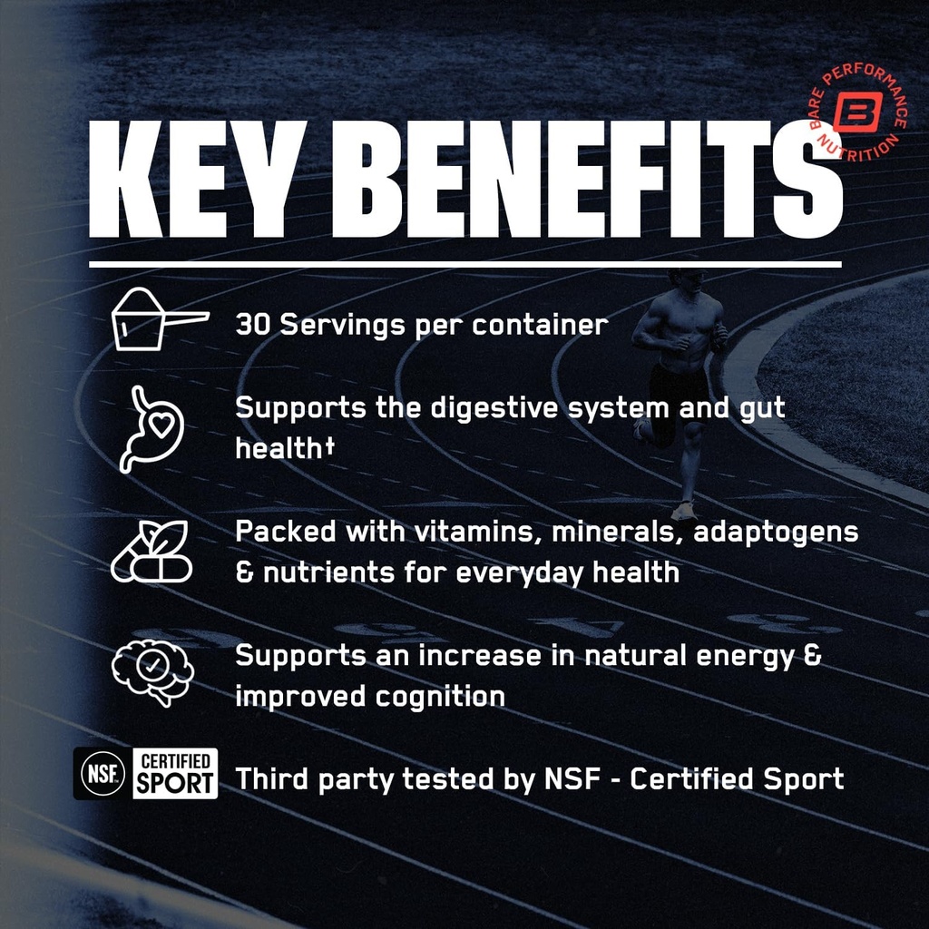 BARE PERFORMANCE NUTRITION, BPN Strong Greens Superfood Powder, Improved Digestion, Increased Energy, Immune System Support, Sweet Mint, 30 Servings 4