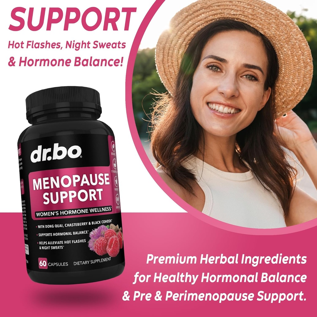 Menopause Supplements for Women Support Pills - Natural Menopause Relief for Hot Flashes, Night Sweats & Mood Swings with Dong Quai, Chasteberry & Black Cohosh - Hormone Balance for Women Supplement 4