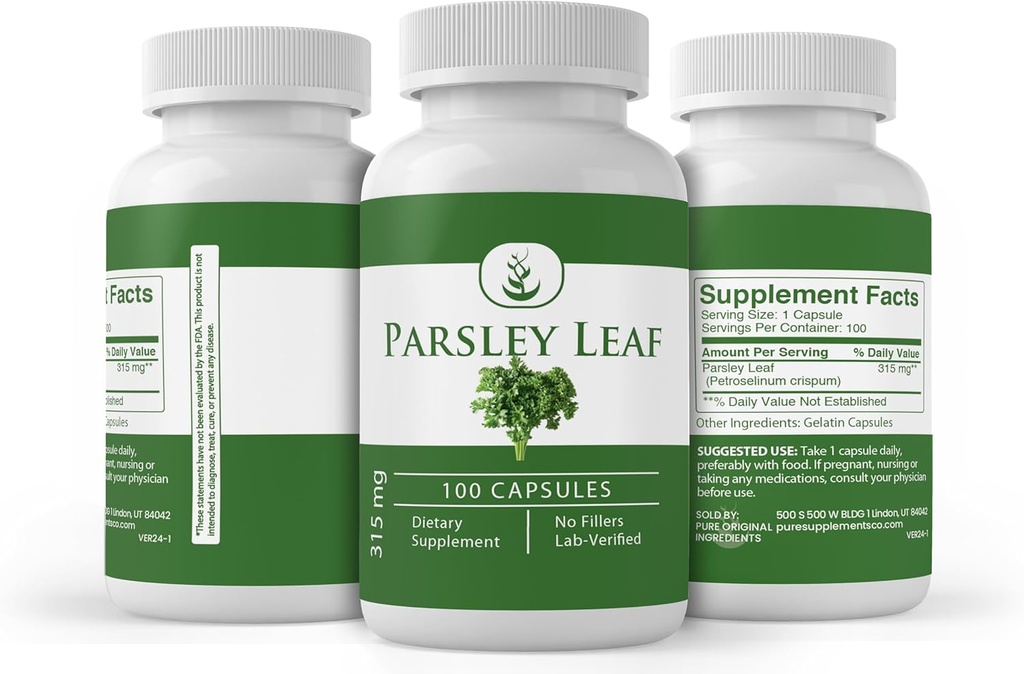 PURE ORIGINAL INGREDIENTS Parsley, (100 Capsules) Always Pure, No Additives Or Fillers, Lab Verified 5