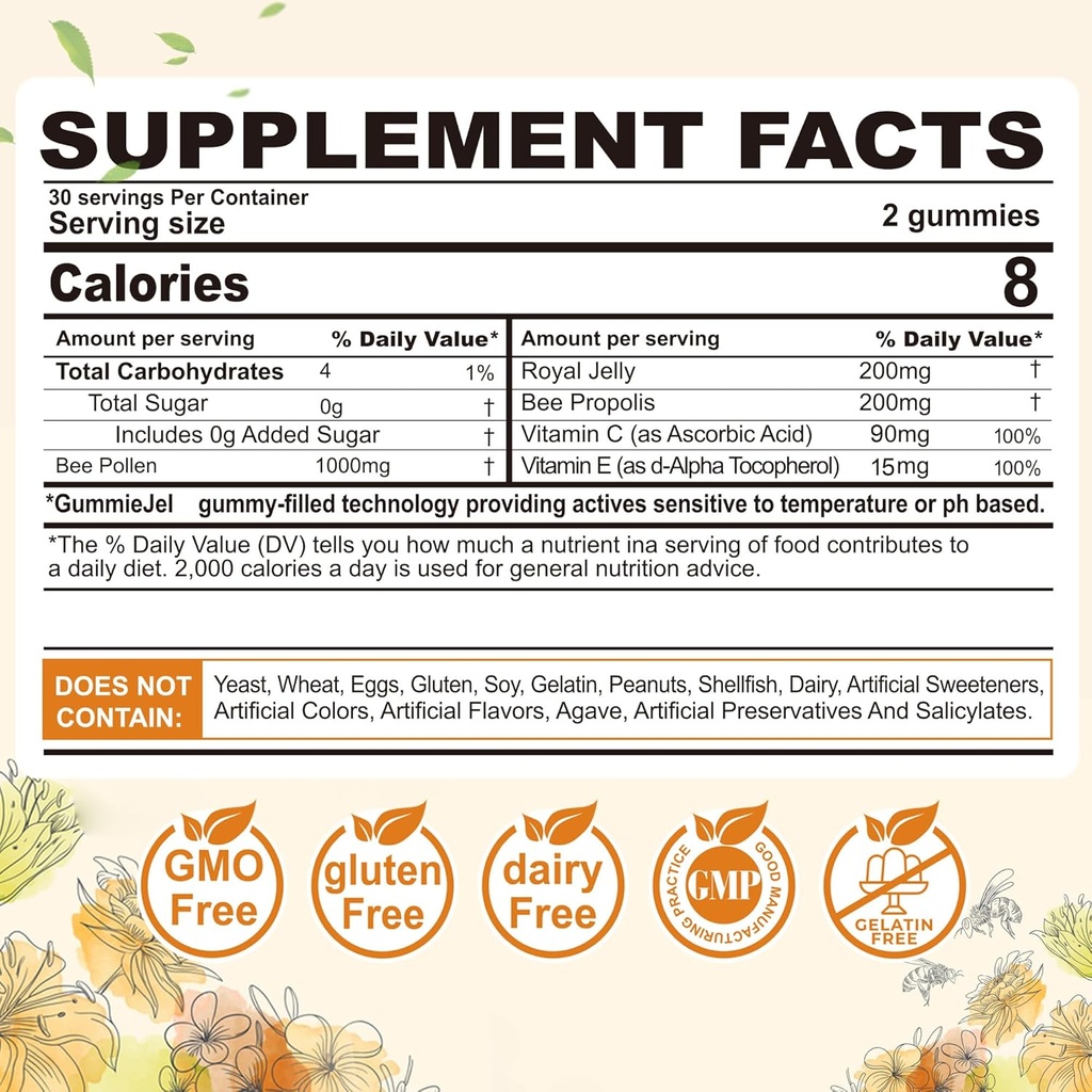 Bee Pollen for Breast Growth Organic 1000mg + Organic Plant D3 K2-5X Absorption Than Standard D3K2 3