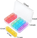 Weekly Pill Organizer 3 Times a Day,Travel Pill Box 7 Day,Daily Portable Small Pill Case,Moisture-Proof Medicine Organizer Box for Vitamins, Fish Oils, Supplements and Medications Supplement（White） 4