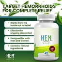 Hem Hero Extra Strength Hemorrhoid Treatment - Reduce Swelling, Soothe Itching & Irritation - 100% Natural - 42 Vegetarian Capsules 3