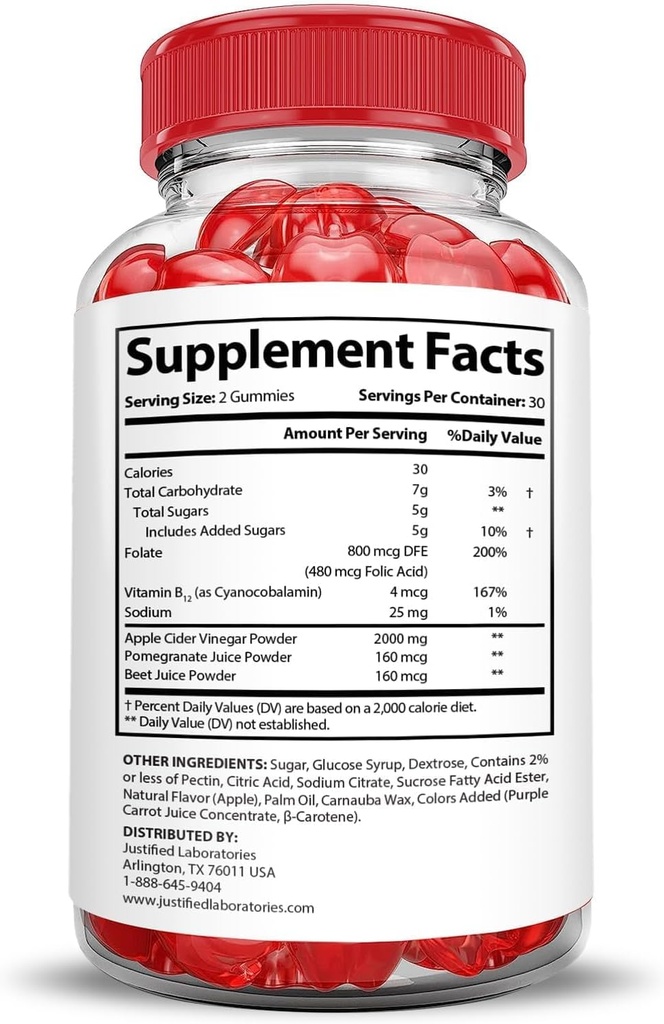 Justified Laboratories (3 Pack Activboost Keto Acv Gummies Extreme 2000MG Active Boost Formulated with Pomegranate Beet Juice Powder B12 Vegan Non GMO 180 Gummys 3