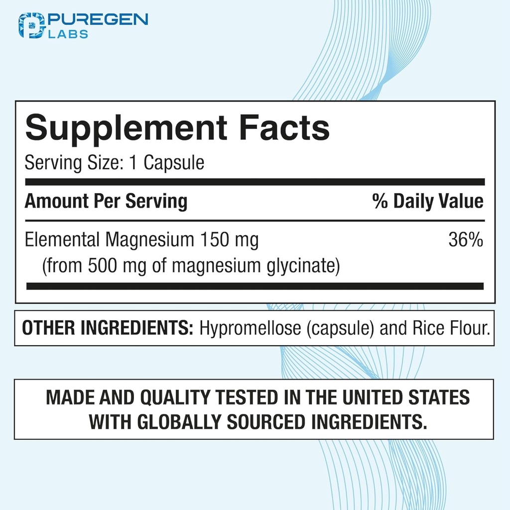 Magnesium Glycinate 500mg [High Potency] Veggie Caps, Chelated for Superior Absorption, Non-GMO, NO Gluten and Dairy, Supports Muscle, Joint, and Heart Health | Total 360 Capsules 3