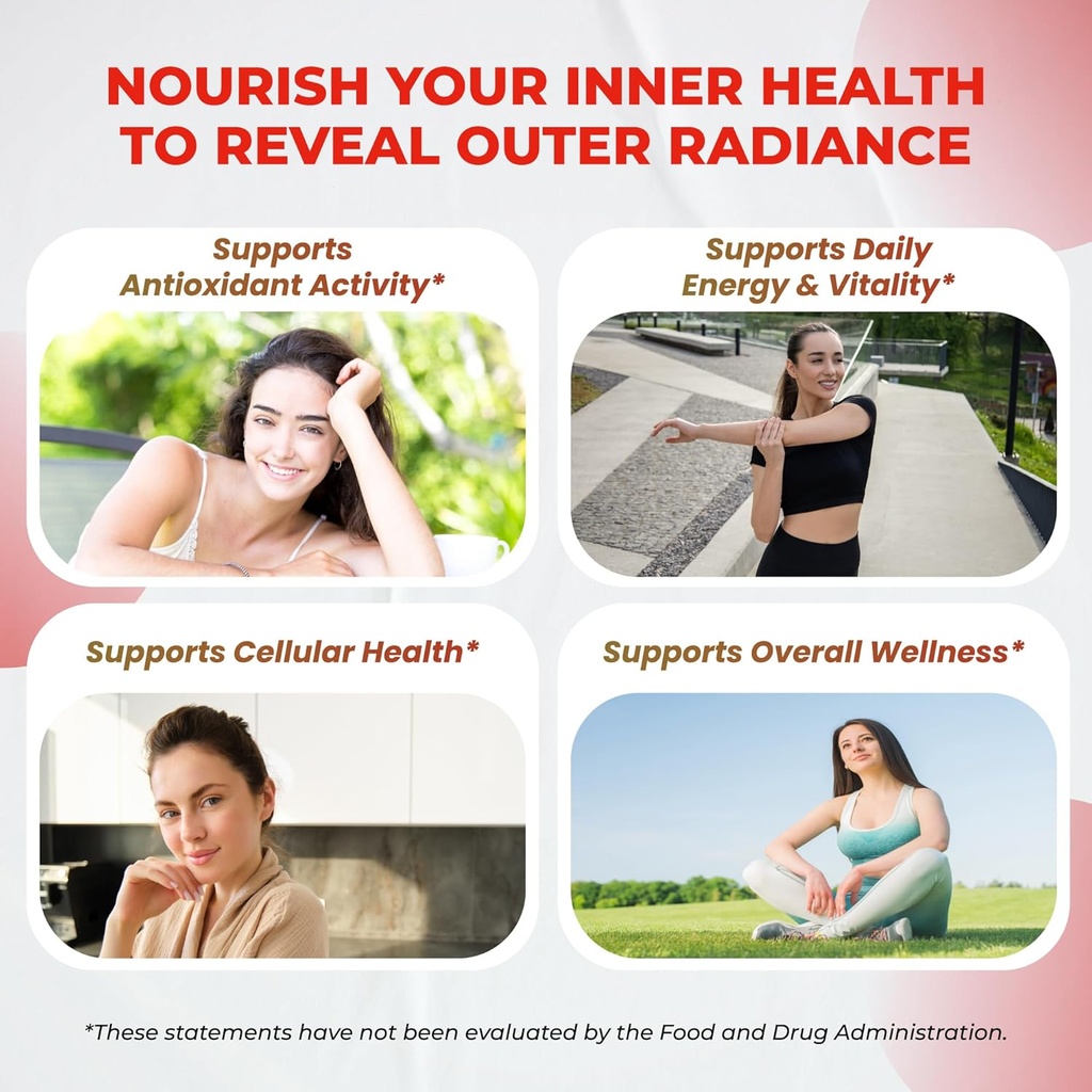 Glutathione Supplement Active Reduced Form, Enriched with Resveratrol, NAC, Collagen, Hyaluronic Acid, Vitamin C - Advanced Antioxidant for Immunity & Detox | 150 Capsules 4