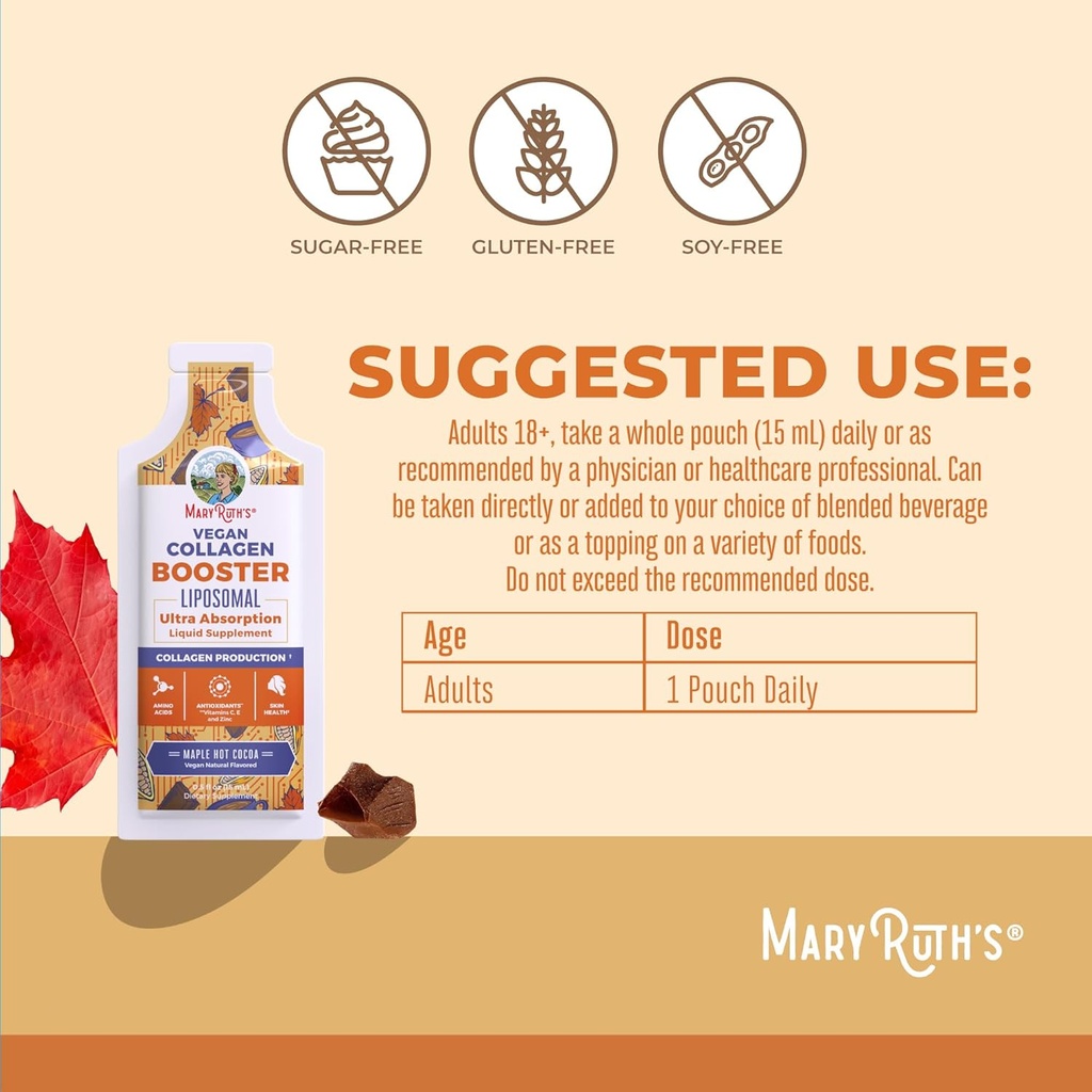 MaryRuth Organics Collagen Booster Liposomal | Sugar Free | Liquid Collagen Booster with VIT C, E, Zinc,Copper&Silica | Skin Care&Joint Support Supplement | Vegan | Non-GMO | Gluten Free | 14 Serving 4