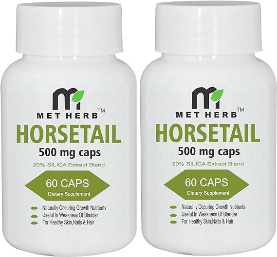 Met Herb Horsetail Extract-500mg Capsules 120 Count | Hair, Skin, & Nails Support | Promotes Urinary Tract Health | Strengthen Joints 2