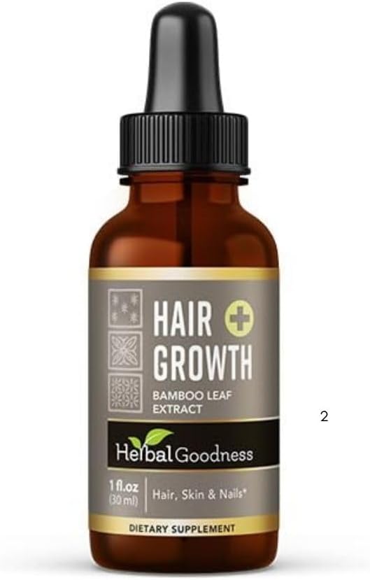 Hair Growth Plus 1oz - Bamboo Hair Product for Women and Men for Hair Growth with Collagen Supplements, Keratin - Hair Skin and Nails Vitamins for all Hair Types -1 Bottle 2