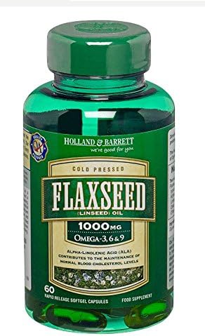 Holland & Barrett Vegetarian Flaxseed Linseed Oil 60 Capsules1000mg/Omega-3,6&9 2