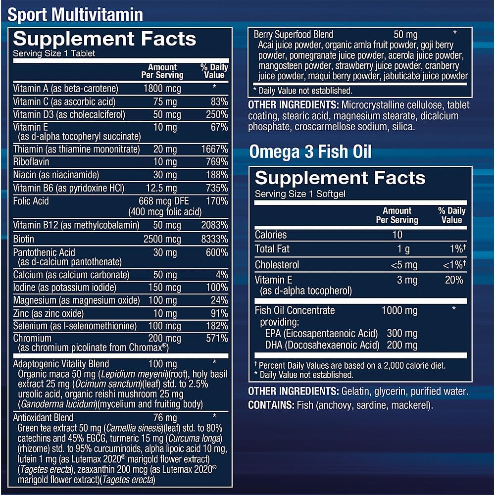 BODYTECH MenaTMs Sport Pack a Daily Multivitamin, Mineral, & Supplement Packs a Individually Wrapped (30-Day Supply) 4