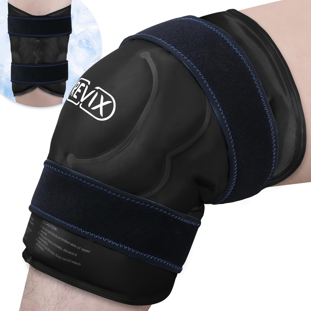REVIX 20"の不快な減少のためのXML再使用可能な氷の膝の覆い、Knee、背部、肩の弛緩およびポストワークアウトの回復、柔らかいプラシ天のライニングの冷たいパックのための余分大きい冷たい療法のゲルのパック