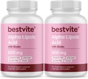 アルファリポ酸 600mg (カプセルごと) 吸収を高めるためにBiotin と (240 ベジタリアン カプセル) (2 x 120) 充填剤なし - せん断なし - フローエージェントなし