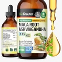 BIO KRAUTER Maca RootとAshwagandha Tincture - Maca & Ashwagandhaは、男性と女性のためのサプリメント - 気分のサポートのための適応液体サプリメント - アルコールと砂糖無料ビーガンドロップ4 Fl.Oz.