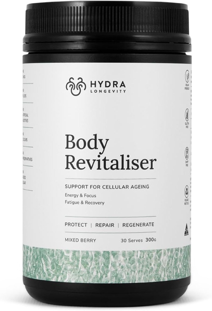 ボディ Revitaliser の有機性スーパーフードの粉の健康の補足、プレバイオティクス、Chlorella、Reishi、ビーガン、非GMO のグルテンフリー 300 グラム(30 のサービング)が付いている 49 の原料のスムージー ミックス
