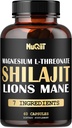Shilajit Pure Himalayan Organic with Magnesium, Lions Mane, and Men Health Complex as Ashwagandha, Maca Root & More - Support Immunity, Brain Health & Positive Mood - 60 Capsules