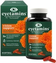 eyetamins の視野サポート - 60 のカプセルの Ophthalmologist 組み込み - 2X の Lutein および鉛のブランドの Zeaxanthin - 植物ベースの、自然-ビーガンおよび非 GMO の方式(60 の計算)