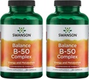 Swanson B-50 Bコンプレックス - 高効力とバイオアベイラビリティを備えたビタミンコンプレックス - 免疫システムサポート、エイドハートヘルス、および健康な神経系をサポート(2パック)
