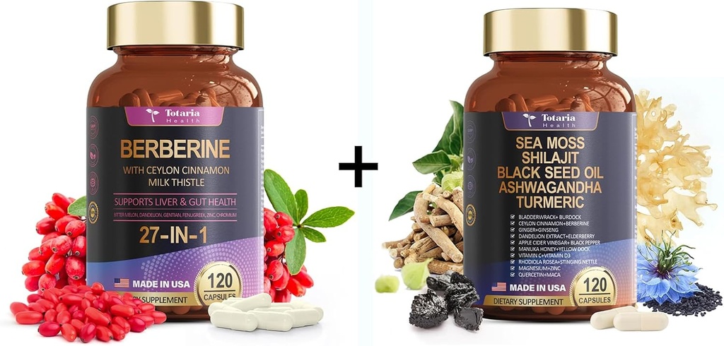 Totaria 27-in-1 Berberineのカプセル及び25-in-1海のマウスのカプセル