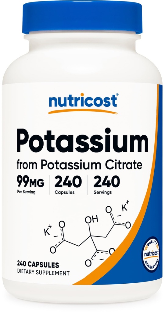 Nutricost カリウムシレート99mg、240カプセル - グルテンフリー、非GMO
