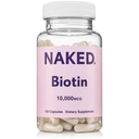 NAKEDのビオチン10,000mcg - 健康な毛、皮及び釘サポートのための最高の強さのビタミンB7の補足-非GMOのグルテンフリー、ビーガン-サポートKeratinの生産- 120のカプセル
