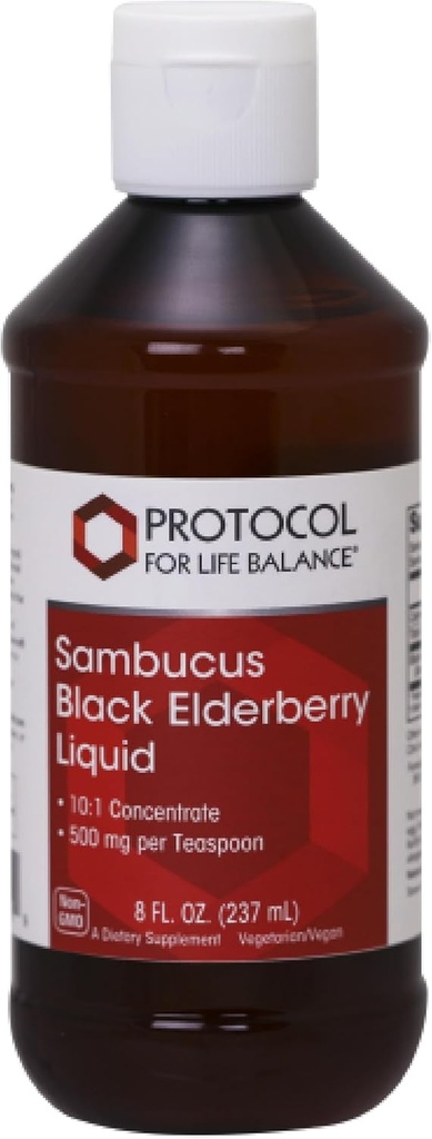 ライフバランスサムブカスブラックエルダーベリー液体のためのPROTOCOL - 500 mgブラックエルダーベリー - ウェルネスサポート - 自然に占有コンパウンド付き - 非GMO、コーシャ&ビーガン - 8 floz