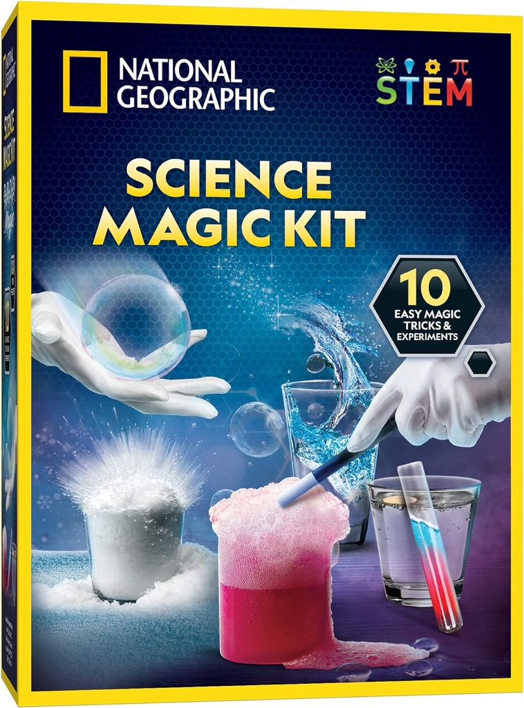 National Geographic Magic Chemistry Set – Science Kit for Kids with 10 Amazing Magic Tricks, STEM Projects and Science Experiments, Science Toys, Great Gift for Boys and Girls 8-12