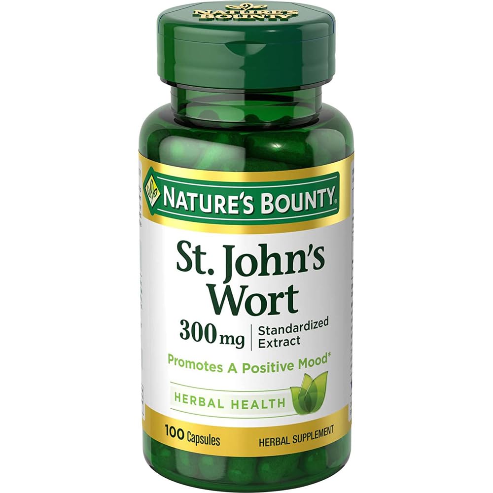 Nature's Bounty St. John's Wort Pills and Herbal Health Supplement、300mg、100カプセル