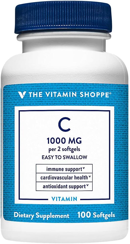ビタミンC 1,000MG、飲みやすい、免疫および心血管の健康を支える抗酸化剤(100 Softgels)