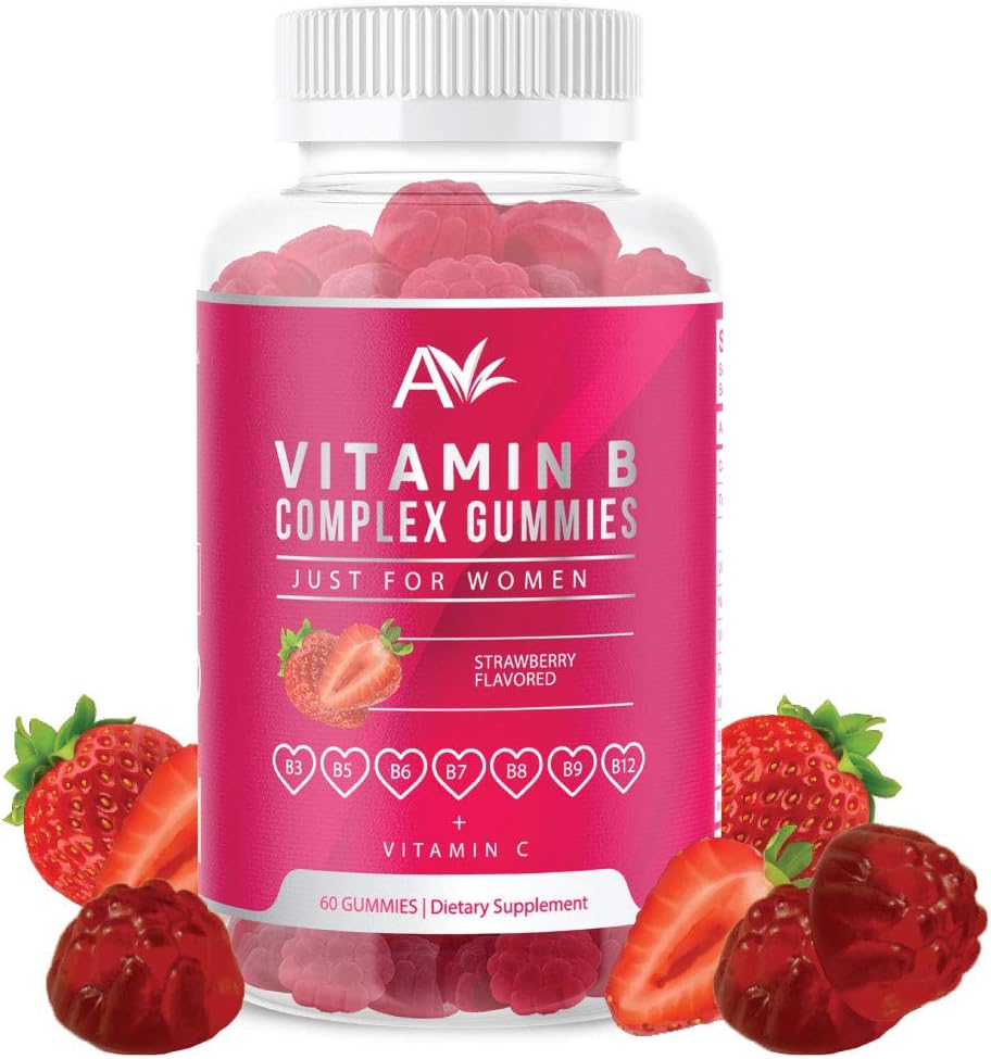 ビタミンB12、B7(Biotin)、B6、B3(Niacin)、B5、B6、B8、B9(Folate)、エネルギーと健康的な免疫システム(1パック)と女性のビーガンガミーのためのAviilanaビタミンB複合体