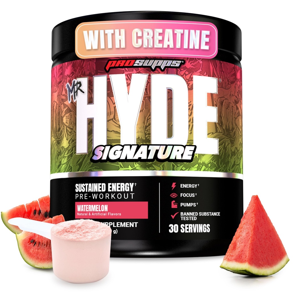 PROSUPPS Mr. Hyde Signature Pre Workout Powder with クレアチン、ベータアラニン&カフェイン - パフォーマンス、エネルギーと耐久性 - 男性と女性のためのクリーンフィットネス&ジムサプリメント(スイカ、30サービング)