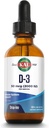 KALビタミンD3 2000 IU(50 mcg)ドロップイン - 液体ビタミンD3ドロップ - 骨強度と免疫サポートサプリメント - ベジタリアン、60日保証、およそ590のサービング、1.8oz