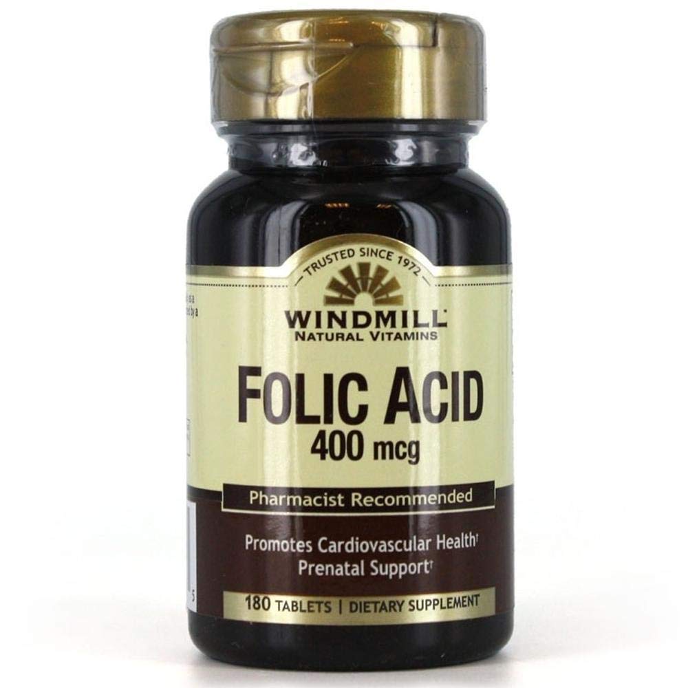 Windmill Folic Acid 400 Mcg Tablets - 180 Ea