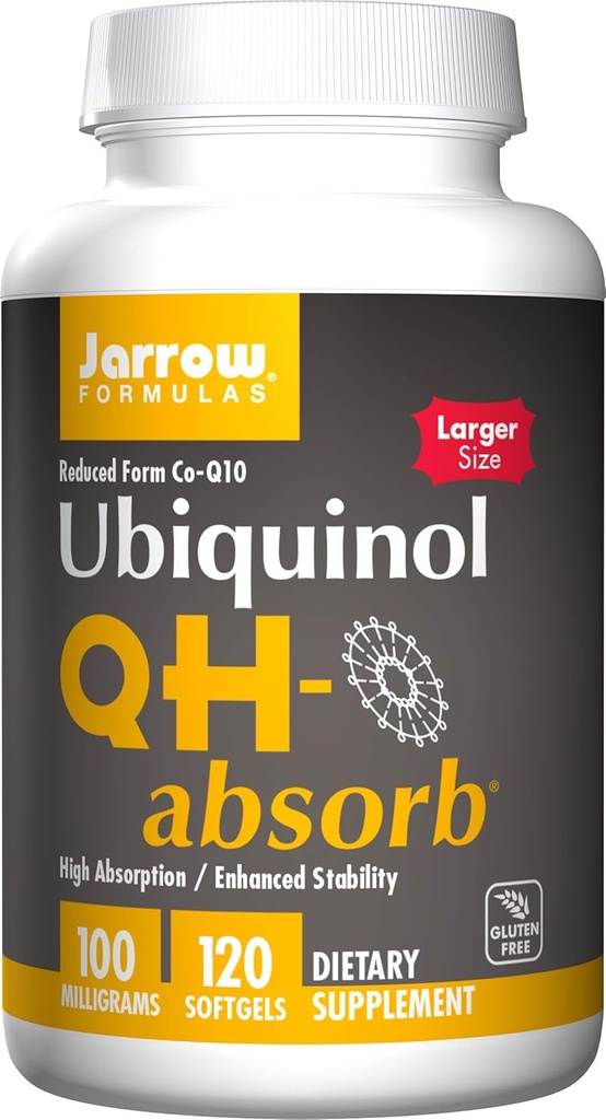 JarrowフォーミュラQH-absorb 200mg - 120 Softgels - 高吸収性Co-Q10 - 活性抗酸化フォームCo-Q10 - Mitochondrialエネルギー生産と心血管の健康をサポート - 最大120のサービング