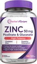 医師のレシピ亜鉛50mg、高吸収性亜鉛ピコリン酸塩&グルコネート、サポート自然免疫防衛、DNA&タンパク質フォーメーション、細胞成長、非GMO、240ベジギーカプセル